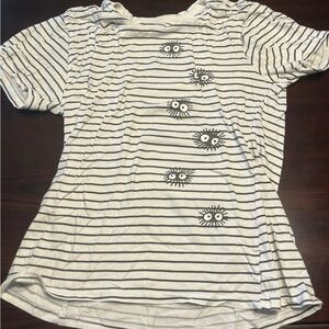 Bioworld Black and White Short Sleeve Tee with Cartoon Graphics